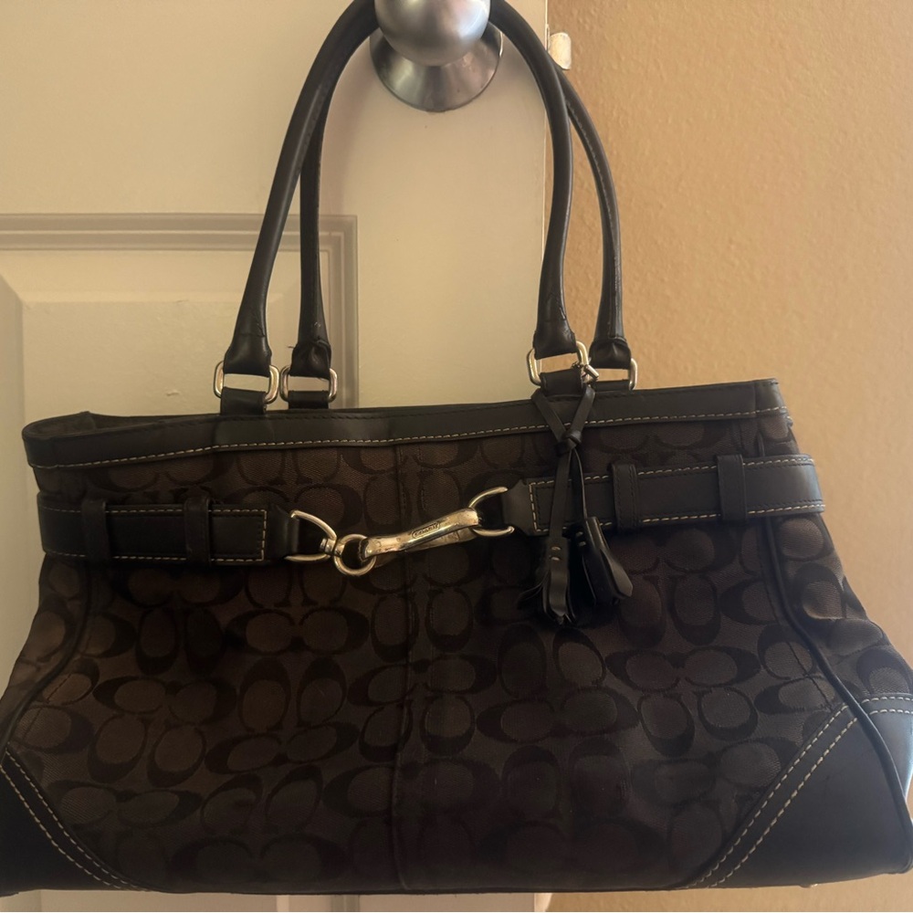 Coach Black Leather Patch